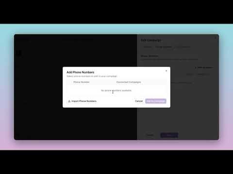 Outbound Call Campaign Set Up