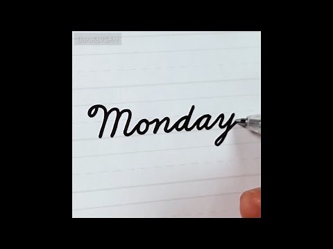 Monday in Cursive Writing | English cursive handwriting (American Cursive)
