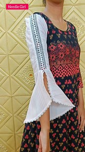 How to Make High Low Bell Sleeves . . . #bellsleeves #sleevesdesign #howtosew #sewing #sew #dress #sewingtipsandtricks #dressdesign #sewinghacks #neckdesign | Needle Girl