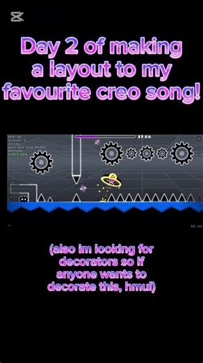 Day 2 of making a layout to my favourite creo song! #geometrydash #gd #gdlayout #gaming #level