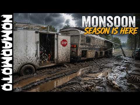 EP.134 | Rain, Mud, and Thunderstorms Ahead | Arizona Monsoon Season | Skoolie Life