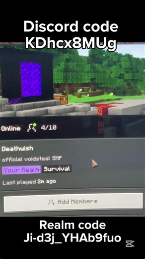 Join up bedrock players can play the realm Java PvP + Lifesteal + end mods and etc