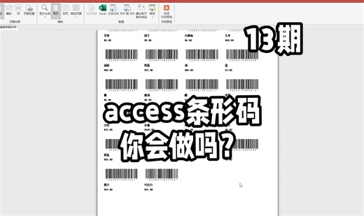 13 access制作商品条形码 你真的会做吗
