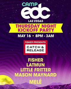 We're kicking off Camp EDC with our Grammy-nominated friend Fisher Thursday, May 16! We'll be LOSIN' IT over four days and nights and this is just the beginning! 🎣🎉 Learn more and get camping passes at → campedc.com! 🙌 | Electric Daisy Carnival (EDC)