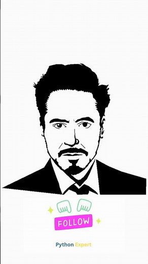 Draw Iron Man with Python in Seconds! 🤯 | Python Project #developer #programming #coding #python