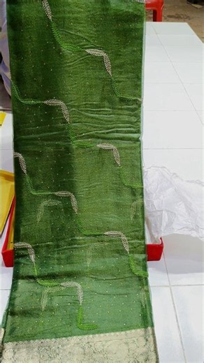 A very beautiful pure Tissue silk saree in green colour 💚✨#trending #saree #shopping #shorts
