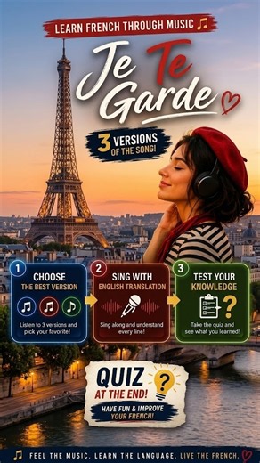 Learn French with easy songs 🎵 | 3 Versions | English Translation (Beginner) #learnfrench
