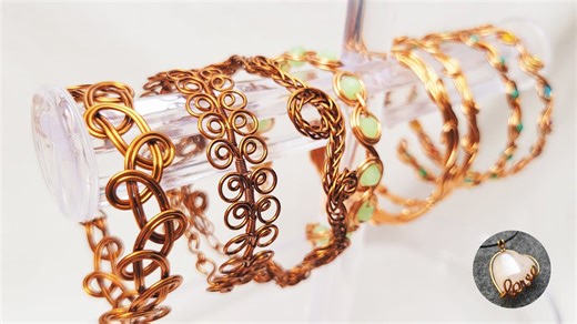 5 patterns of twisted wire bracelets #DIY #jewelry #copperwire @LanAnhHandmade