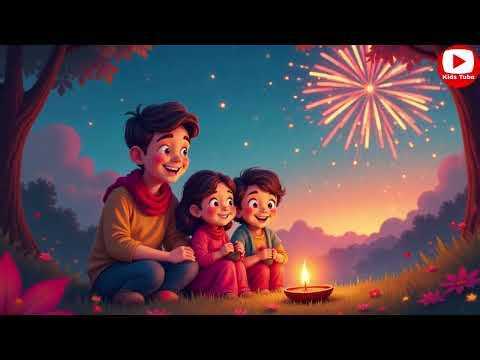 Diwali is Here 🪔 | Happy Diwali Rhyme for Kids | Festival Songs in English | KidsTube21
