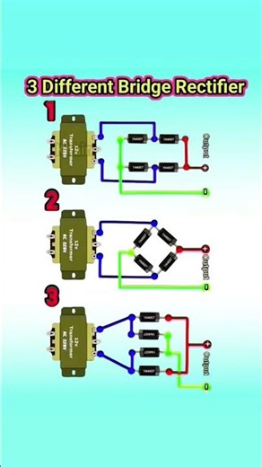 3 different bridge rectifier circuit #project #electrical #electrcal #viral #electrici