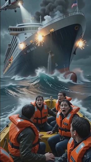 The Final Moments of a Sinking Cruise Ship | 🌊😱 #CruiseShip #ShipSinking #SeaRescue #ViralReels