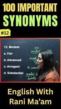 100 Important Synonyms for All Exams - 12 | English With Rani Ma'am