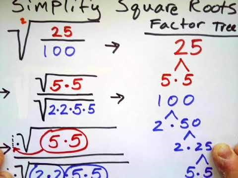 Part 3 "How 2 Simplify Square Roots/Radicals NO Calculator" Using a Factor Tree - Step By Step Video