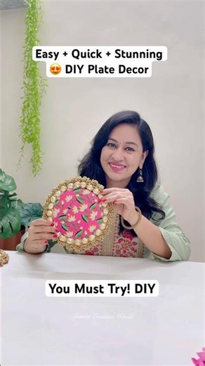 Traditional Plate DIY for Festival,Haldi,Mehndi |Easy+Quick+Stunning😍DIY Plate Decor You Must Try!