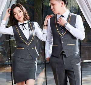 [Hot Item] Professional Hotel Waiter Waitress Uniform Work Clothes Men Uniform Cotton Overall Work Wear in China Factory Customize