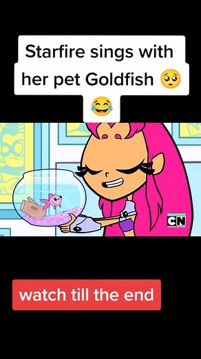 Starfire's Emotional Performance with Her Pet Goldfish