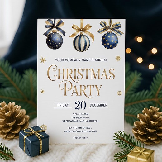 Office Christmas Party Invitation, Corporate Christmas Party Invite, Christmas Party Invitation Work, Digital Holiday Editable Template - Etsy