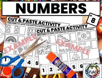 NUMBERS: CUT & PASTE ACTIVITY SHEET #8_ (NUMBERS 1-8) PRINT & GO!