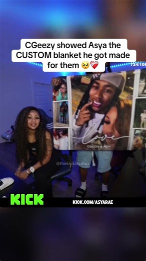CGeezy shows the custom Blanket he got made for them!🥺❤️‍🩹#influencercity