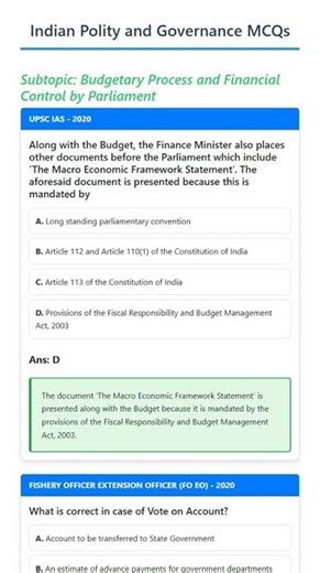 Budgetary Process and Financial Control by Parliament