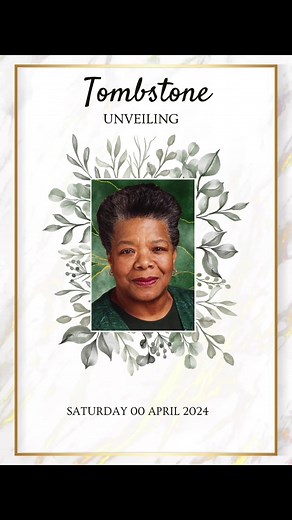 Elegant White and Gold Tombstone Unveiling Invitation - Digital Invitation