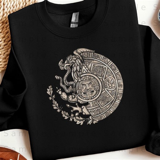 Aztec Calendar Halftone Digital Image, Mexican Eagle Art (digital Download) - Etsy