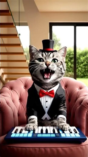 Cat number is rocking the music stage! 🎶🐱#meowconcert #catshow #musicalcat