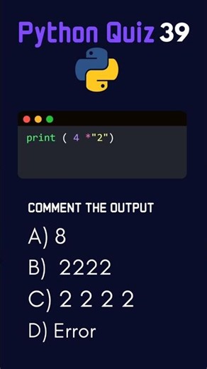 Python MCQ Test Your Brain 🧠 39 #tech #python