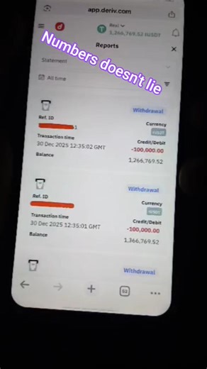 ‼️Deriv Fast Withdrawal. Numbers don't lie 🚀💊‼️#deriv #derivbot #dbot #digitmatch #Rise_Fall #deriv