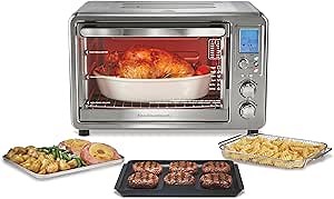 Hamilton Beach 6-in-1 Sure Crisp Air Fryer Toaster Oven Combo & Electric Indoor Grill, 450 F Searing Temp, Bake, Broil, Toast and Pizza Function, .88 cu. ft., 6 Slice Capacity, Stainless Steel (31395)