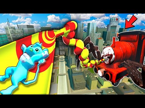 GIANT WATERSLIDE Into CHOO CHOO CHARLES In GMOD!