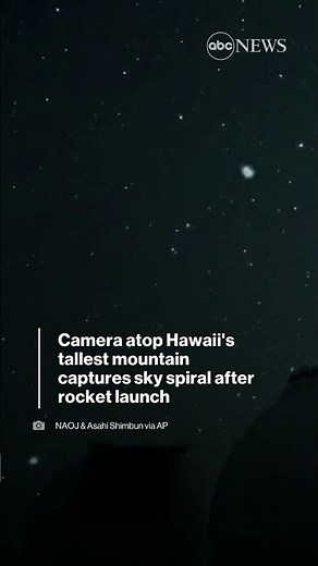 Camera atop Hawaii's tallest mountain captures sky spiral after rocket launch | ABC News