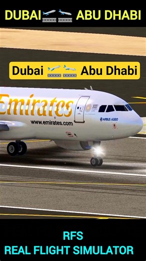 Dubai🇦🇪 To Abu Dhabi🇦🇪 With Emirates Airlines in RFS #shorts