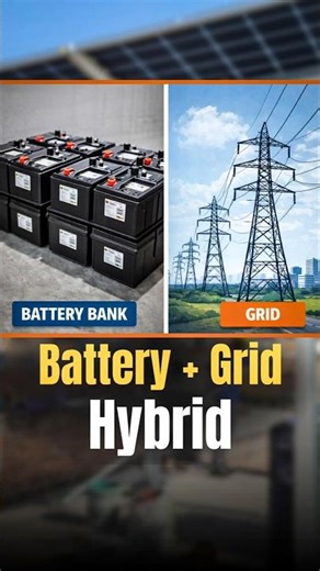 Battery + Grid = Hybrid⚡️ | #HybridSolarSystem #SolarEnergy #SolarPower #SolarPlant