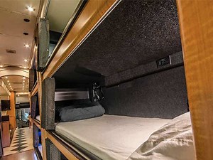 Luxury overnight bus with sleeper cabins shuttles between LA and San Francisco