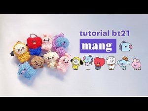 tutorial merajut pemula | crochet amigurumi bt21 Mang | for beginner | free pattern