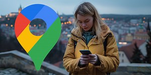 Přehledné trasy v Mapách Google ukážou na zamykací obrazovce další odbočku a čas příjezdu