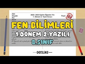8. Sınıf Fen Bilimleri 1.Dönem 2.Yazılı Soruları #2023