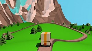 Low poly car on the road travel animation/Low poly car/Car on the road