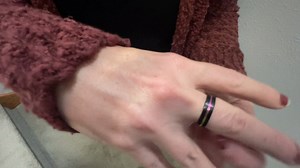 Watch Titanium Ring Colorful Thin Groove Wedding Band on Amazon Live