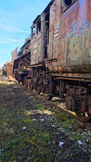 Abandoned Steam Train Graveyard 🚂☠️ #locomotive #trains #abandoned