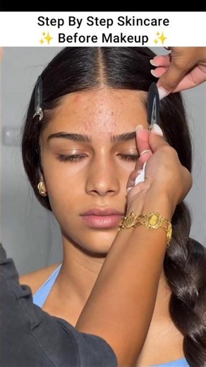 Stepwise Skincare before makeup by- haya.mua1 | #shorts #makeup #makeover #skincare #ctm #glowup
