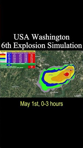 USA Washington: 6th Nuclear Explosion Fallout Simulation#nuclearbombs #radiation #emergencyresponse