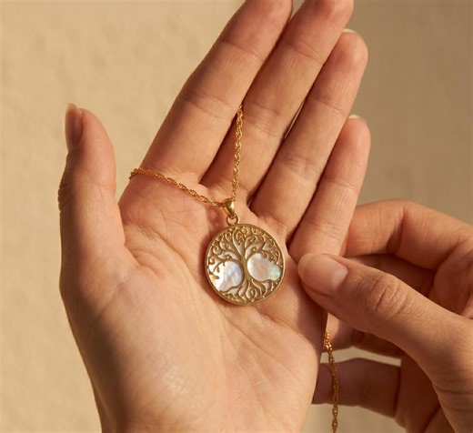 Tree of Life Necklace Gold • Mother of Pearl Tree Necklace • Family Tree Necklace • Spiritual Necklace Women • Mothers Day Gift - Etsy