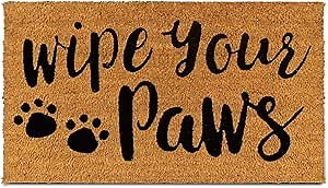 PLUS Haven Coco Coir Door Mat with Heavy Duty Backing, Wipe Your Paws Doormat, 17.5" x 30" Size, Easy to Clean Entry Mat, Beautiful Color and Sizing for Outdoor and Indoor uses, Home Décor
