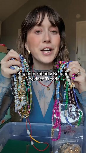 A few folks have asked- so here is a super duper simple beginner friendly beaded necklace tutorial. #beadedjewelry #diyjewelry #crafttutorial #beadednecklace #howtomakejewelry #craftideas A few folks have asked- so here is a super duper simple beginner friendly beaded necklace tutorial. #beadedjewelry #diyjewelry #crafttutorial #beadednecklace #howtomakejewelry #craftideas | Diy Jewelry