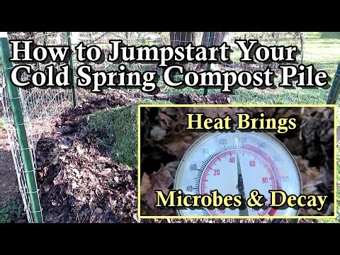 How to Heat Up & Jumpstart Your Compost Piles in Early Spring: A Grass Core Brings Heat and Decay!