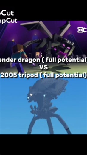 ender dragon vs tripod 2005 #minecraft #waroftheworlds