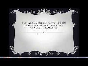 Genul dramatic - argumentare (Clasa a VII-a)