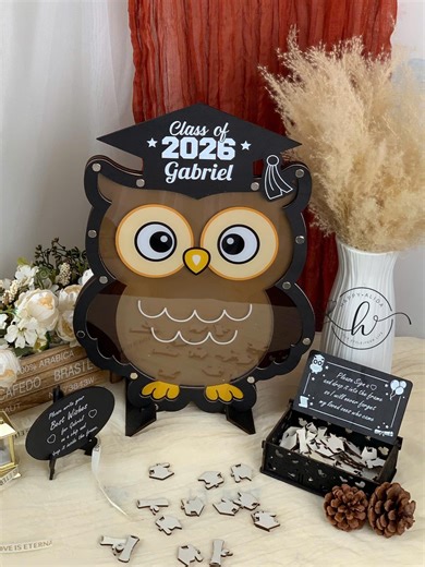 Owl Graduation Guest Book 2026, Class of 2026 Guest Book Alternative, Personalized Graduation Frame Sign in Book Decor - Etsy UK